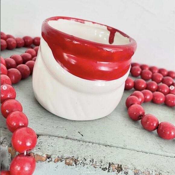 Vintage Christmas Santa Head Ceramic Vase Handleless Mug Unique - Picture 5 of 7